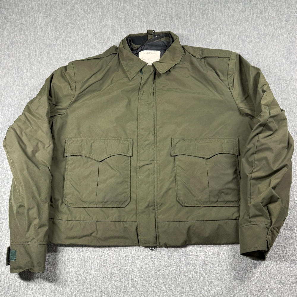 Elbeco Jacket Mens L Olive Green Nylon Zip Front Military Utility Flight Workwea